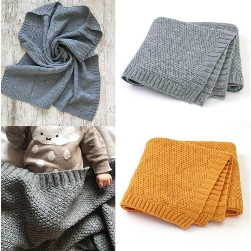 Baby Blanket Knitted Newborn Swaddle Wrap Blankets Super Soft Toddler Infant Bedding Quilt for Bed Sofa Basket Stroller Blankets