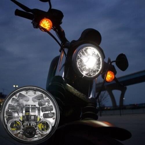 5-3/4" 5.75" LED Projection Moto Headlight DRL for Harley Motorcycles 2017 Street Bob FXDB Fat Bob FXDF