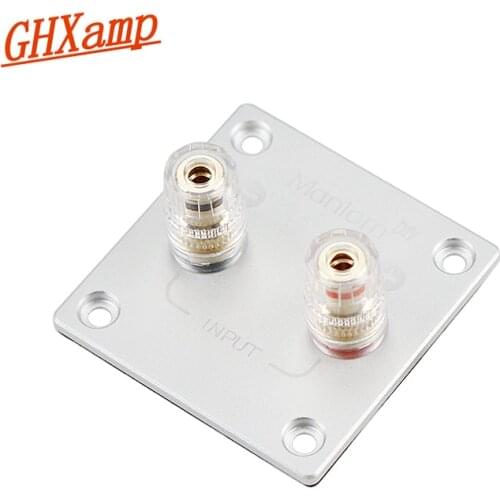 GHXAMP 2-Bit Audio Speaker Terminal Square Copper Binding Post Loudspeaker Box Wiring Terminal Board 57*57mm Accessories 1PC