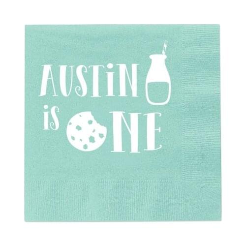 Custom Milk and Cookies First Birthday Birthday - Personalized Birthday Napkins | Cookie Birthday | Cookie Party 1st Birthday