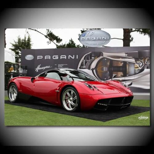 Canvas Paintings Huayra Italia Pagani Supercars Red Rouge Rosso Vehicle Posters Wall Art Prints for Living Room Decor