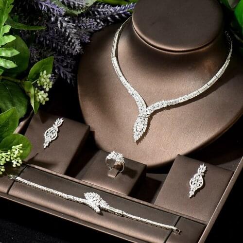 HIBRIDE Charm AAA Cubic Zirconia Women Necklace and Earring Sets Bridal Wedding Gift Elegant For Women High Quality N-1918