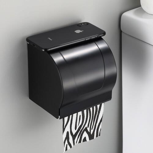 Space aluminum, black toilet, paper towel rack, paper shelf, bathroom toilet paper holder European tissue box