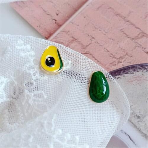 Fashion Web red mini stud earrings Temperament avocado earrings Cute Romantic fruit stud earrings for women student earrings