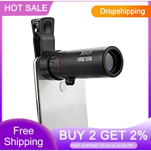 Mini Portable Zoom Scope 30x25 Monocular Telescope for Travel Hunting Waterproof 10X Scope High Qual