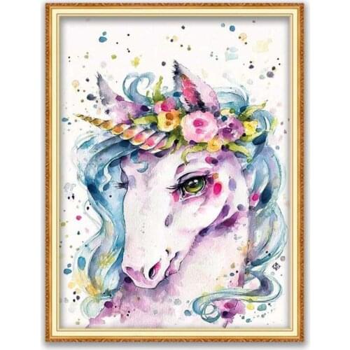 Cartoon Unicorn DIY 11CT Cross Stitch Embroidery Kits Craft Needlework Set Printed Canvas Cotton Thread Home Decoration For Room