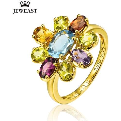 ENZO Natural topaz 18K Pure Gold 2020 New Hot Selling Top Ring Women Heart Shape Ring For Ladies Woman Genuine Jewelry