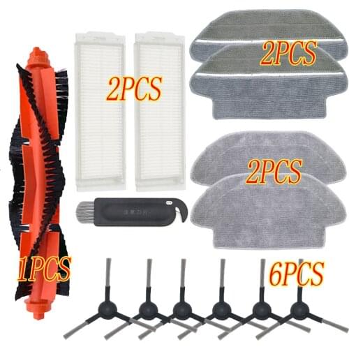 Main Brush Hepa Filter Side Brush Mop Cloth for xiaomi Robot Vacuum Cleaner STYJ02YM Conga 3490 Viomi V2 PRO filter V-RVCLM21B