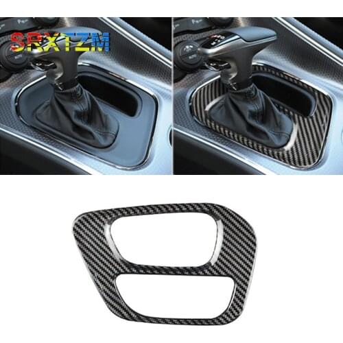 For Dodge Challenger 2015-2020 Carbon Fiber Car Center Control Gear Shift Panel Decorative Trim Cover Interior Accessories