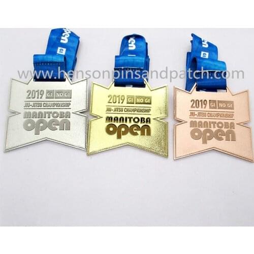 Custom sports awards medal , gold silver bronze CHAMPION SHIP OPEN MEDAL