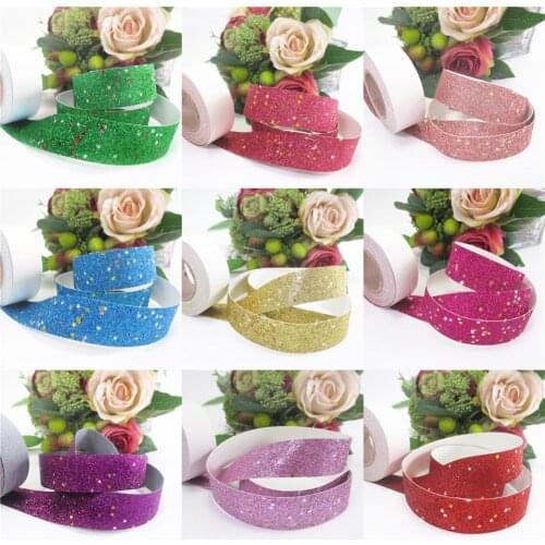 16MM 5Y/roll Synthetic Leather Star Sequins Ribbon DIY Bow-knot Belt Decoration Home Packing Crafts Art,50Yc18744