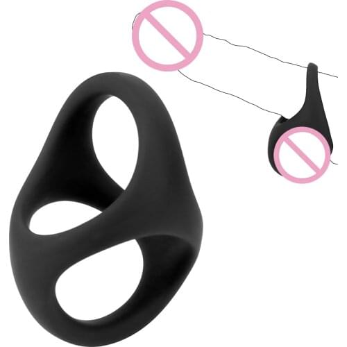 Sex Toys for Men Sexy Dual Ring Soft Silicone Penis Ring Cock Ring Male Masturbator Men Time Delay Ejaculation