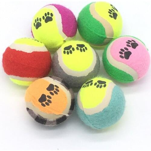 Dog Tennis Ball Chew Run Fetch Throw Play Interactive Footprint Pattern Puppy Training Supplies Micro Elastic Balls