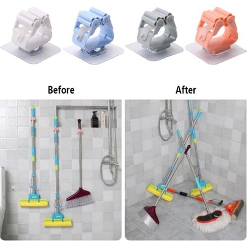 Mop Rack Organizer Storage Rack Bristles Broom Storage Rack Housekeeper On Wall Door Kitchen Storage Bathroom Accessories