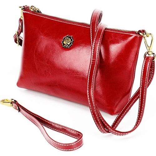 Oil Wax Cow Leather Handbag Messenger Bag New Leather Womens Bag Fashion Phone Bag Casual Shoulder Bag Mini Hobos Bag