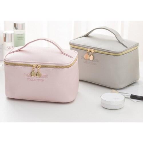 Multifunctional Large PU Leather Women Cosmetic Storage Bag Portable Travel Waterproof Organizer Practical Beauty Case Bag