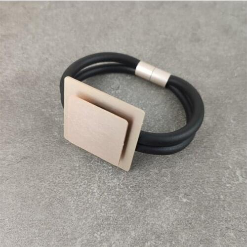 Explosion Wristband black Punk Rubber Aluminum Alloy Women Bracelet Bangles de silicona pulseras bracelets