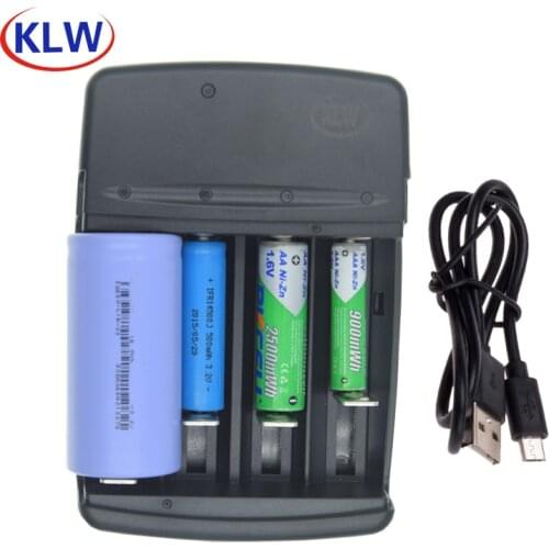 4 slots Smart USB Battery Charger for Rechargeable 1.6V NI-ZN AA AAA 3.2V LiFePo4 32650 18650 14500 Battery battery charger