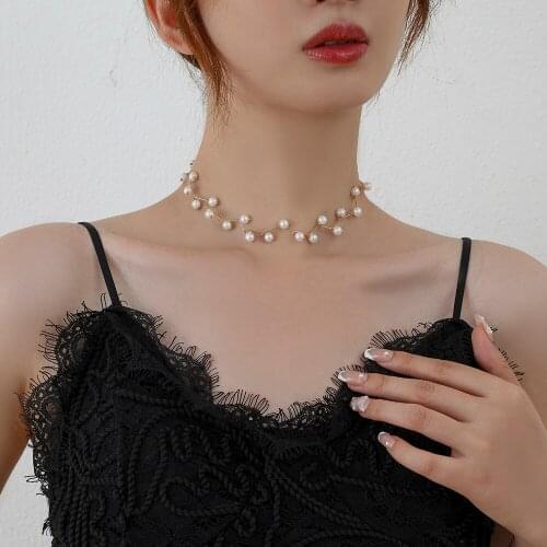 Lost Lady New Creative Pearl Necklace Popular Temperament Lovely Lady Necklace Light Luxury Irregular Alloy Necklace Jewelry