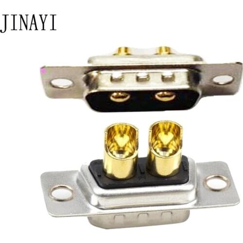 10pcs High Current D-SUB 2W2 DB 2 Pin Female Male Welding Adapter Connector 30A