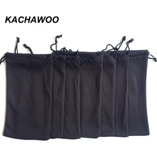 Kachawoo 100PCS needle 1 black sunglasses soft pouch high quality portable storage for glasses bag custom logo wholesale