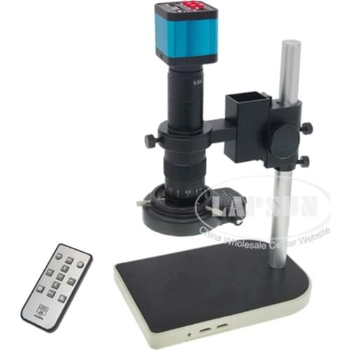 14MP 1080P HDMI HD USB Digital Industry Video Microscope Camera Set Small Stereo Table Stand + 180X C-MOUNT Lens+ 144 LED Light