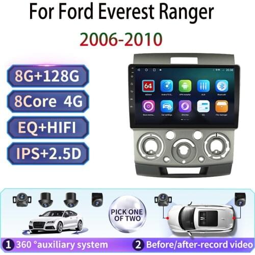 Android 10 Car 9inch 2Din 2G RDS Dual DVR cameras Radio WIFI GPS Bluetooth Multimedia For Ford Everest Ranger 2006-2010 no dvd