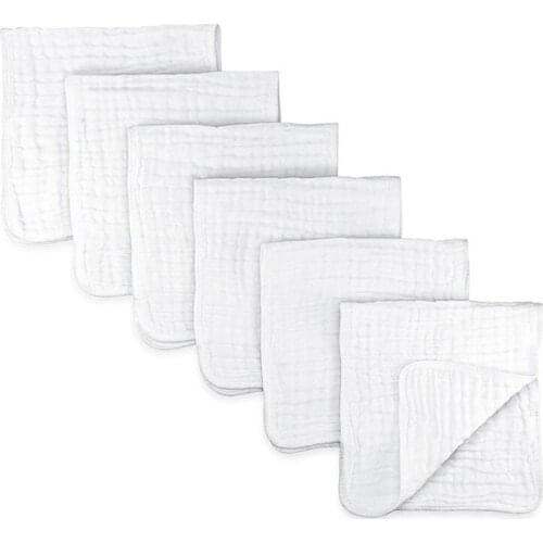 6 Pcs/Pack Baby Infant Absorbent Feeding Bibs Burp Cloth Saliva Towel Washcloth J60B