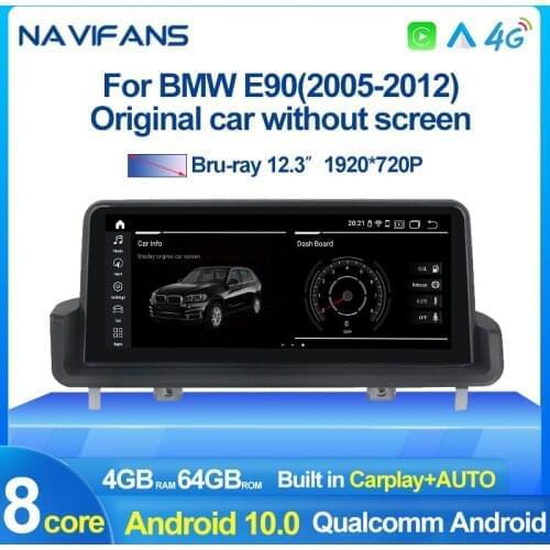 10.25'' Android 10.0 DSP Car Multimedia GPS For BMW E90 E91 E92 E93 3 Series 8 Core 4G LTE IPS Wifi BT 4GB RAM 64GB ROM Qualcomm