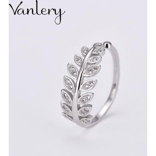 Bohemian Charm Boho Crystal Leaf Rings For Women Lover Wedding Bridal Valentines Gifts Men Open Retro Antique Rings