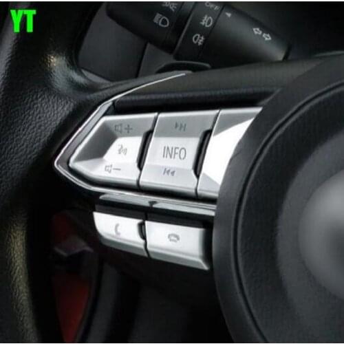 Auto steering wheel cover,steer wheel decoration trim for Mazda 3 2017 2018, ABS chrome,auto accessories