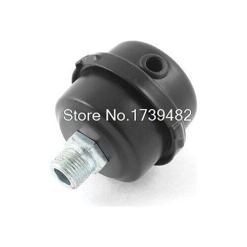 Black Metal 3/8BSP 16mm Thread Dia Air Compressor Intake Filter Muffler Silencer