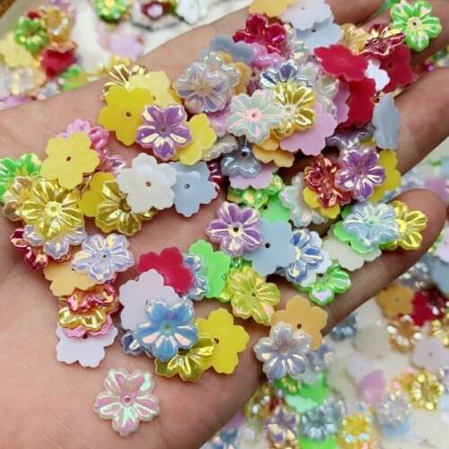 Wholesale 560pcs 12mm DIY AB Resin ABS Flower Flatback Rhinestone Wedding decorate For Craft Garment -HA09