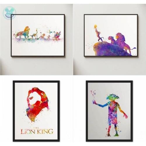 Disney Lion King Poster Cartoon Art Painting Kindergarten Wall Painting Childrens Room Home Decoration Nordic Canvas Painting