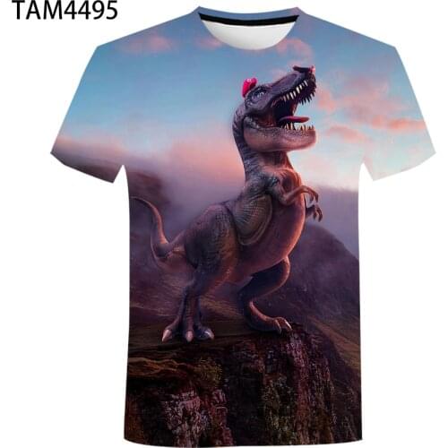 New Dinosaur Animal 3D T-Shirt Mens Summer Short Sleeve Fashion Boy Girl Childrens Cartoon Oversized Street Harajuku top