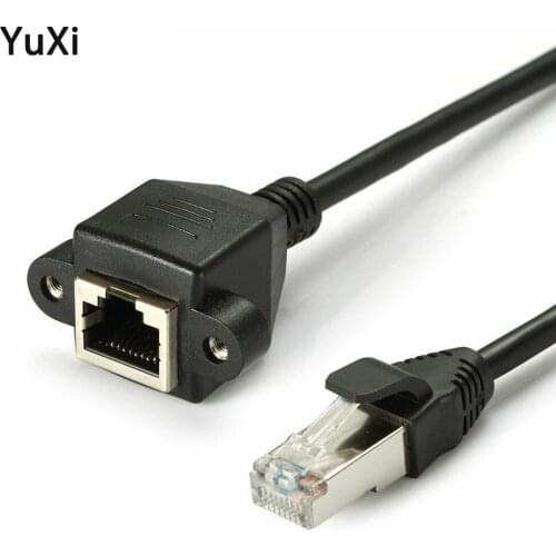 RJ45 Cable Male to Female Screw Panel Mount Ethernet LAN Network 8 Pin Network Extension Cable 1 meter