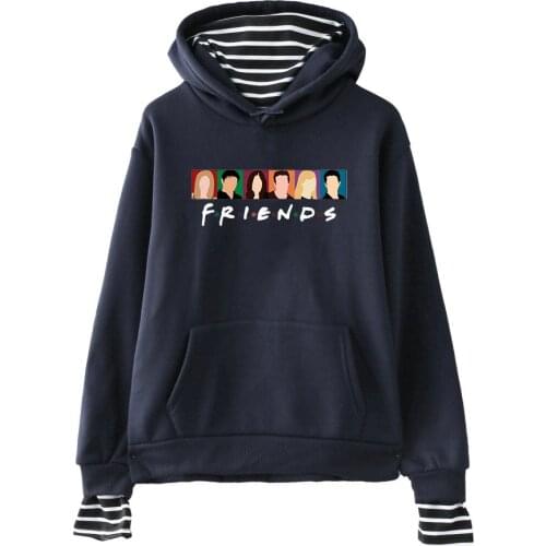 Classic TV FRIENDS Printed Fake Two Piece Hoodies Women TV Show I'll Be There for You Hoodie Sweatshirt Fashion Harajuku Clothes