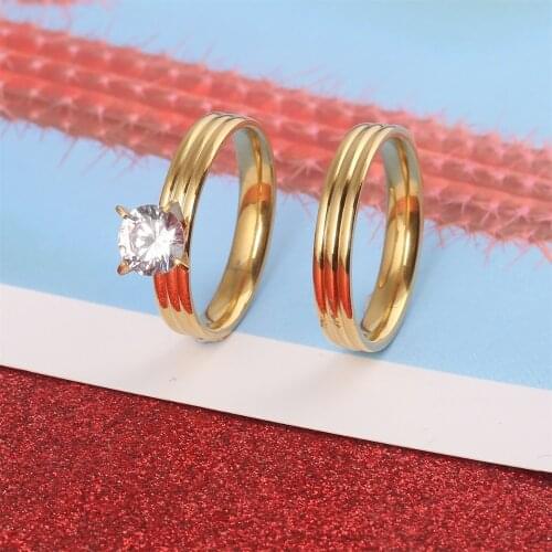 Stainless Steel Rings For Women Circle Fashion Jewelry Wholesale Wedding Hot Selling Ring Set