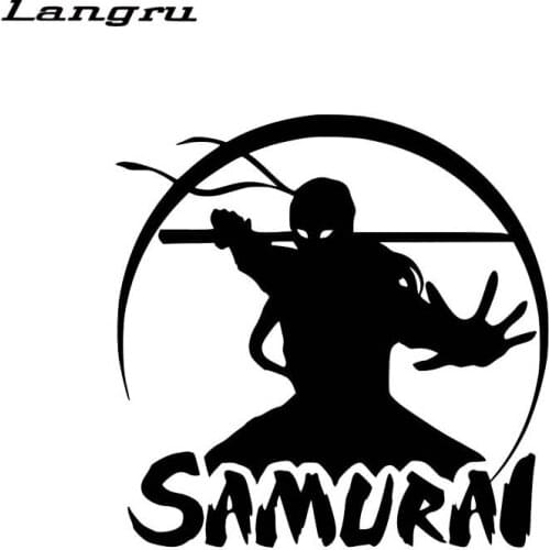 Langru 16*16CM Car Sticker Japan Samurai Fighting Moving Warrior Decal Soldier Vinyl Accessories Jdm