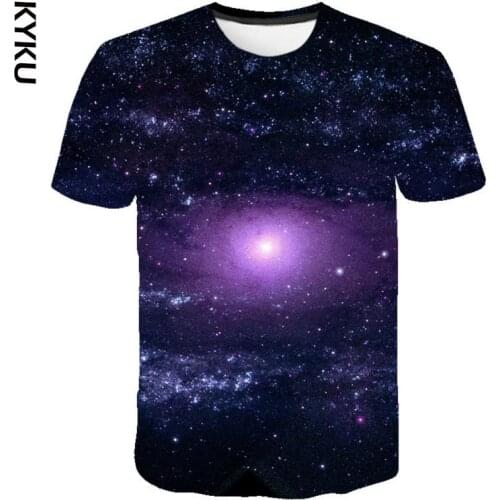 KYKU Cool galaxy t shirt for men, Harajuku psychelic best selling 3D round neck casual short sleeve t-shirts