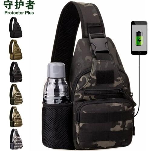 Water Bottle Cover Chest Pack Cycling Sports Chest Pack Outdoor Camouflage With USB Charging a5441