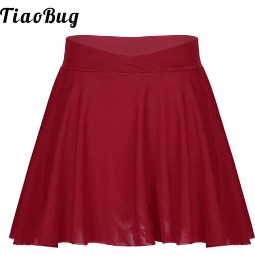 Adult Solid Color Mesh Dancewear Training Stretchy Tutu Skirt Women Girls Gymnastics Ballet Miniskirts Classical Dance Costume