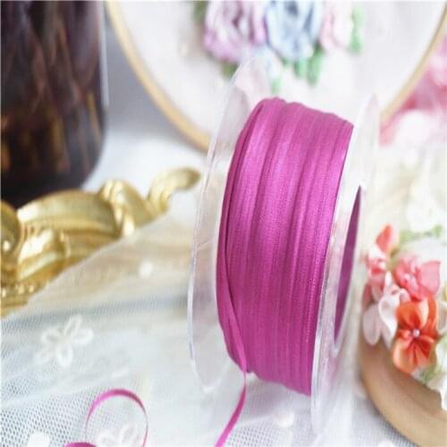 New color 2mm Solid colors of 100% pure silk embroidery ribbon thin taffeta high quality silk ribbon Anya Ribbon Handcraft