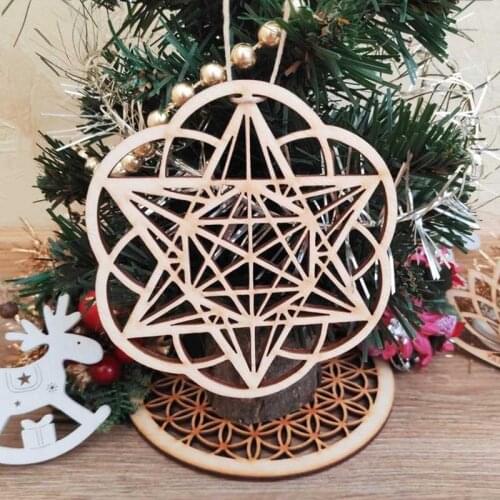 Personalized wooden metatrons cube Ornament,Christmas gift,Christmas Tree Ornaments