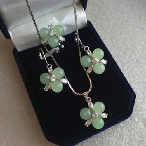 Selling jewerly Fashion Jewelry Set 3 jade crystal