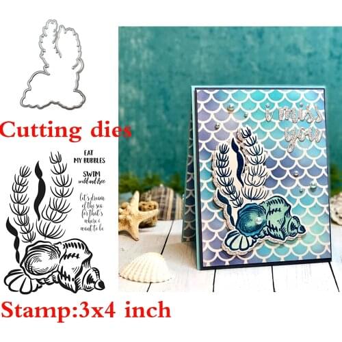 Conch Seaweed Clear Stamps Coordinating Cutting dies for DIY Scrapbooking Cards Silicone Transparent Stempels New 2020