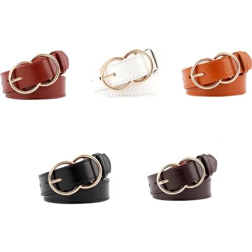 Solid Color Casual Men Women Double Ring Pin Buckle Adjustable Microfiber Belt Jeans Belts Camel Long Imitation Leather 110cm