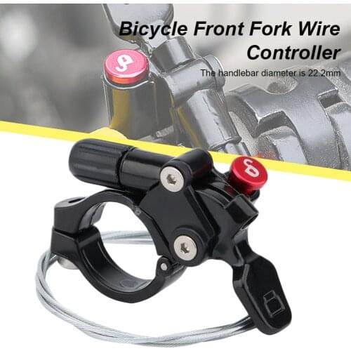 MTB Bike Remote Lockout Lever Front Fork Wire Control Switch Shock Absorber Front Fork Locking Controller for 22.2mm Handlebar