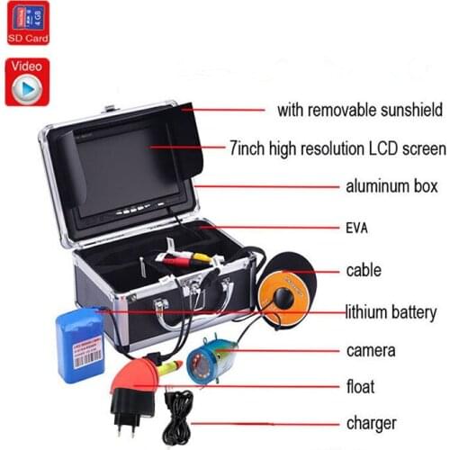 Fish Finder Underwater Fishing Camera 7 Inch 12 PCS IR Led Remote Controlled Ice Ocean Fish Finder Fish Camera