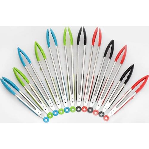 Food Silicone Clip Salad Serving Barbecue Tongs Stainless Steel Handle Creative Utensil Hand Shape Kitchen Cooking Tools